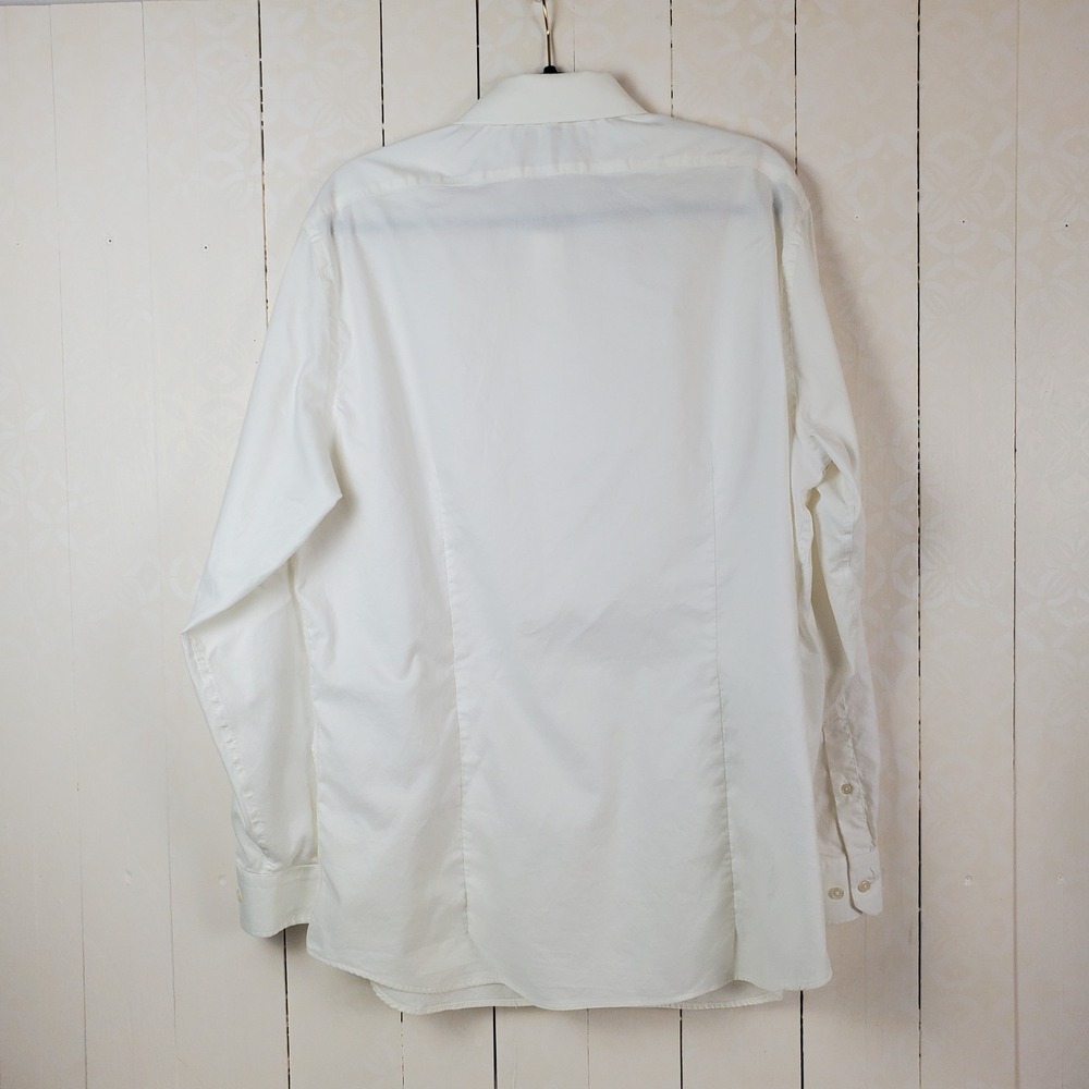 Banana Republic Mens Wrinkle Resistant Shirt Winter White Cream Large L Long Slv - Picture 10 of 10